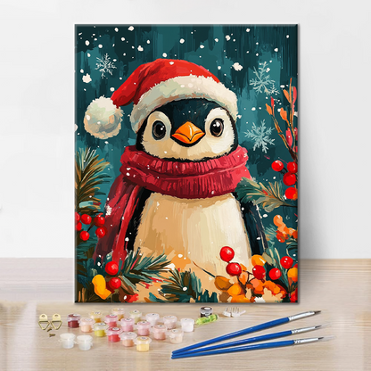 Pinguino di Natale - Dipingere con i Numeri
