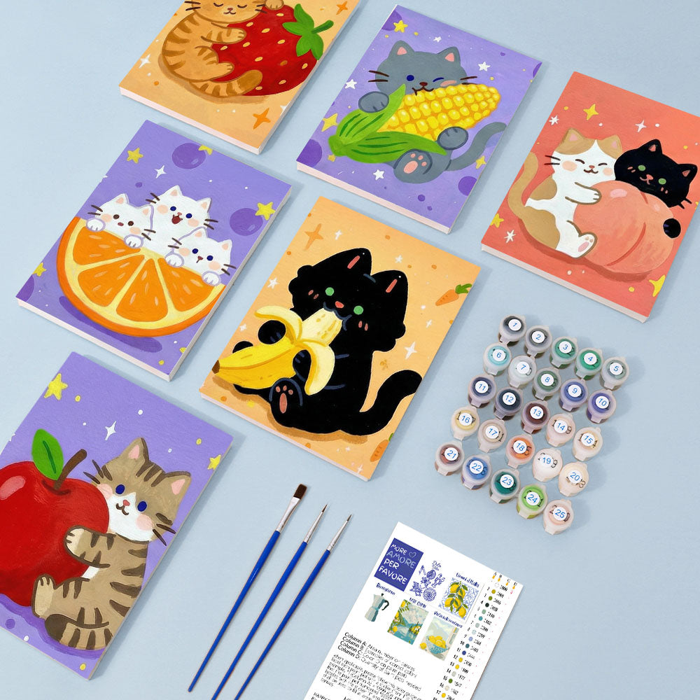 Gattini e frutta - Dipingere con i Numeri