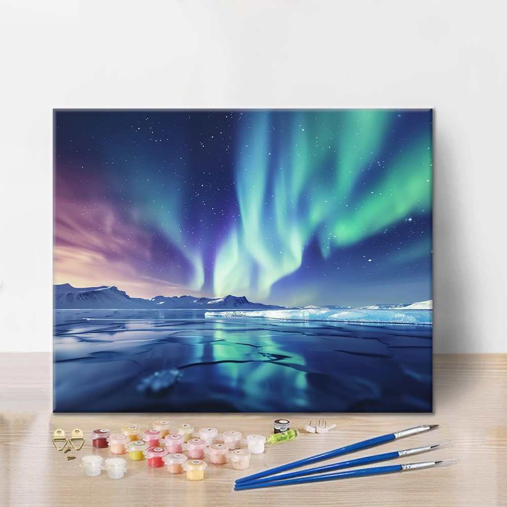 Aurora e lago - Dipingere con i Numeri