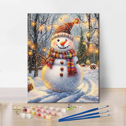 Pupazzo di neve festivo - Dipingere con i Numeri
