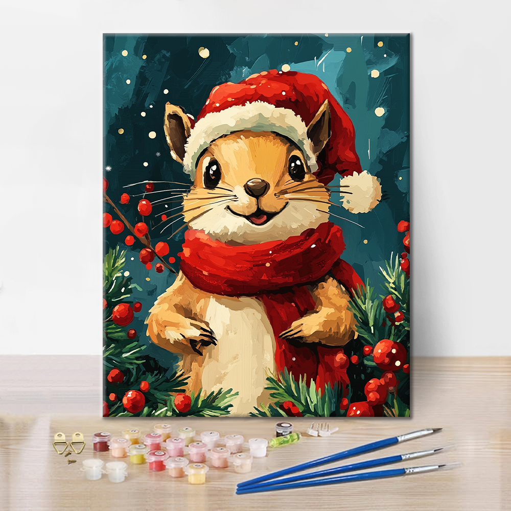 Scoiattolo di Natale - Dipingere con i Numeri