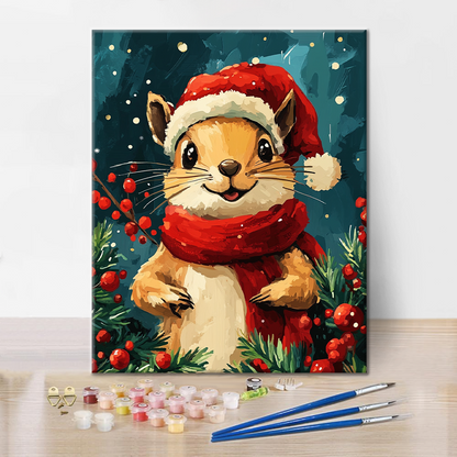 Scoiattolo di Natale - Dipingere con i Numeri