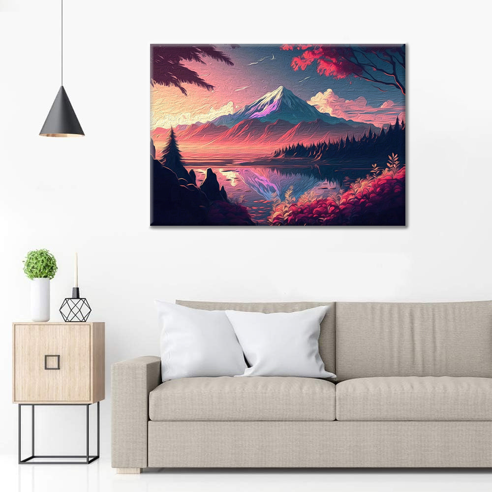 Monte Fuji al Tramonto - Dipingere con i Numeri