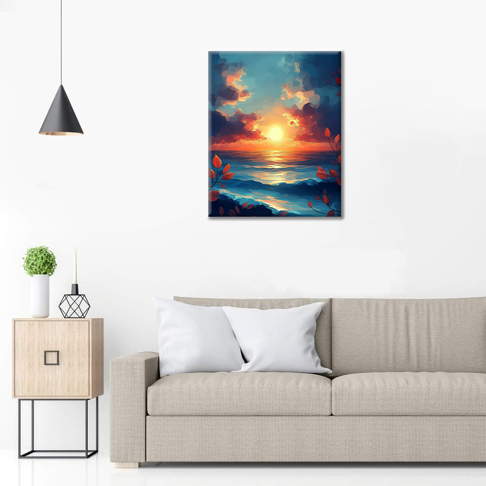 Tramonto sul mare - Dipingere con i Numeri