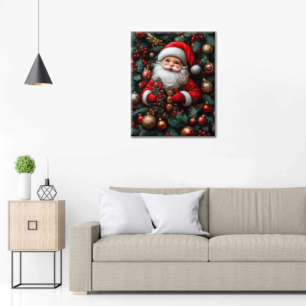 Babbo Natale tra le decorazioni - Dipingere con i Numeri
