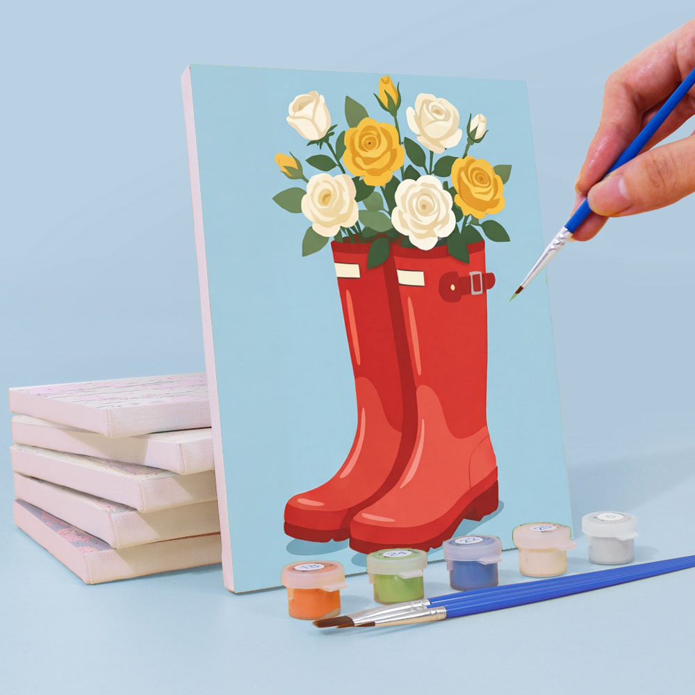 Fiori nelle scarpe - Dipingere con i Numeri