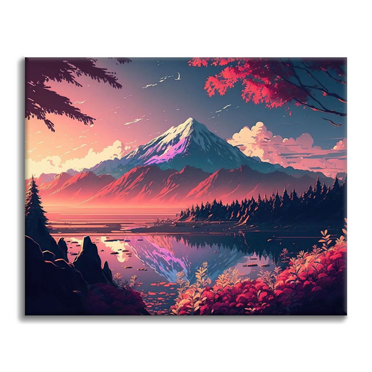 Monte Fuji al Tramonto - Dipingere con i Numeri