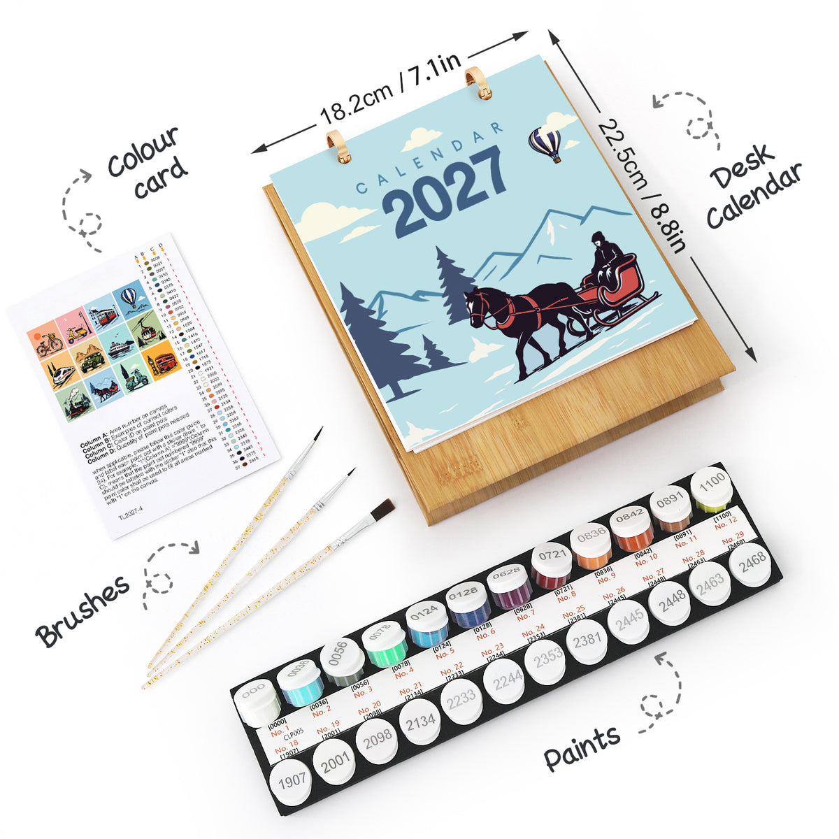 Edizione Viaggio Vintage - Calendario da Scrivania 2027 da Dipingere con i Numeri