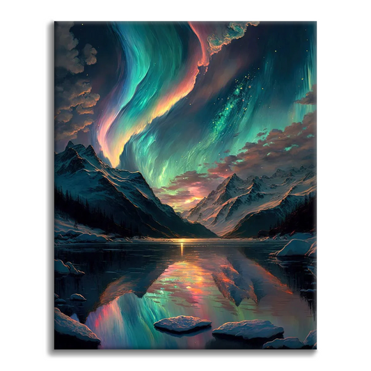 Aurora boreale colorata - Dipingere con i Numeri