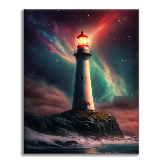 Faro e Aurora Boreale - Dipingere con i Numeri