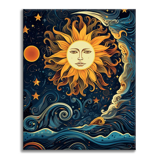 Il sole e la luna danzano insieme - Dipingere con i Numeri