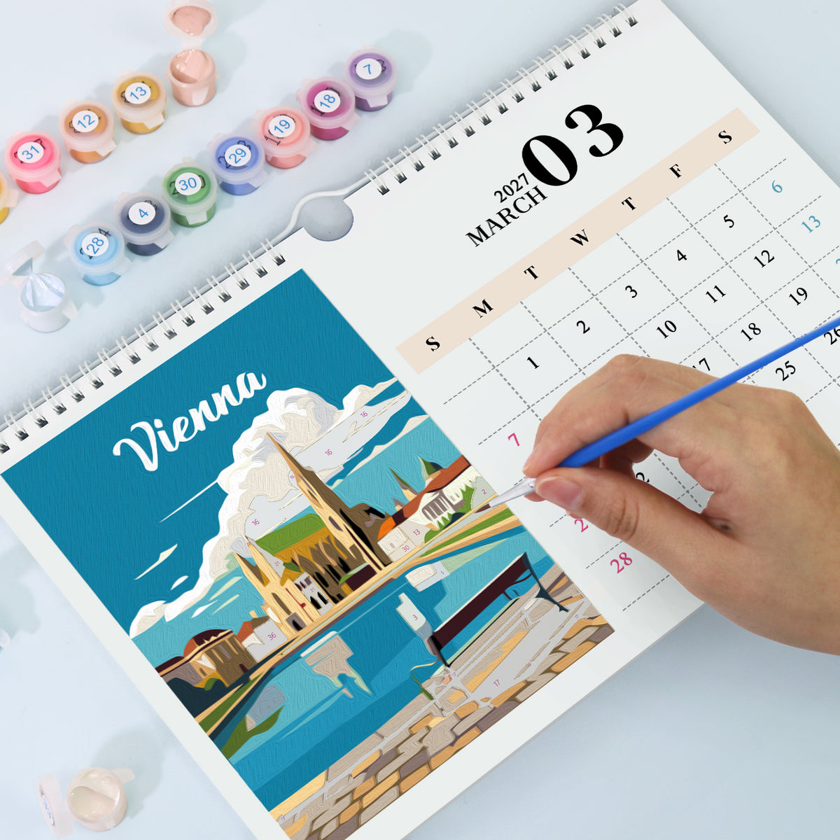 Edizione Monumenti Famosi - Calendario da Scrivania 2027 da Dipingere con i Numeri