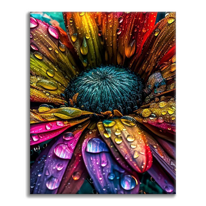 Fiore con gocce di pioggia - Dipingere con i Numeri
