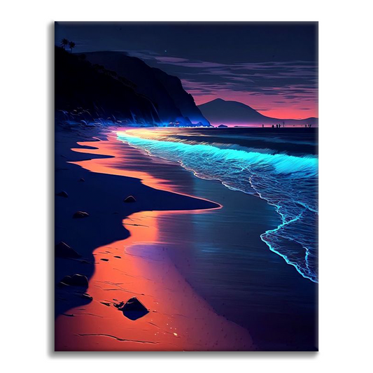 Spiaggia luminosa e colorata - Dipingere con i Numeri