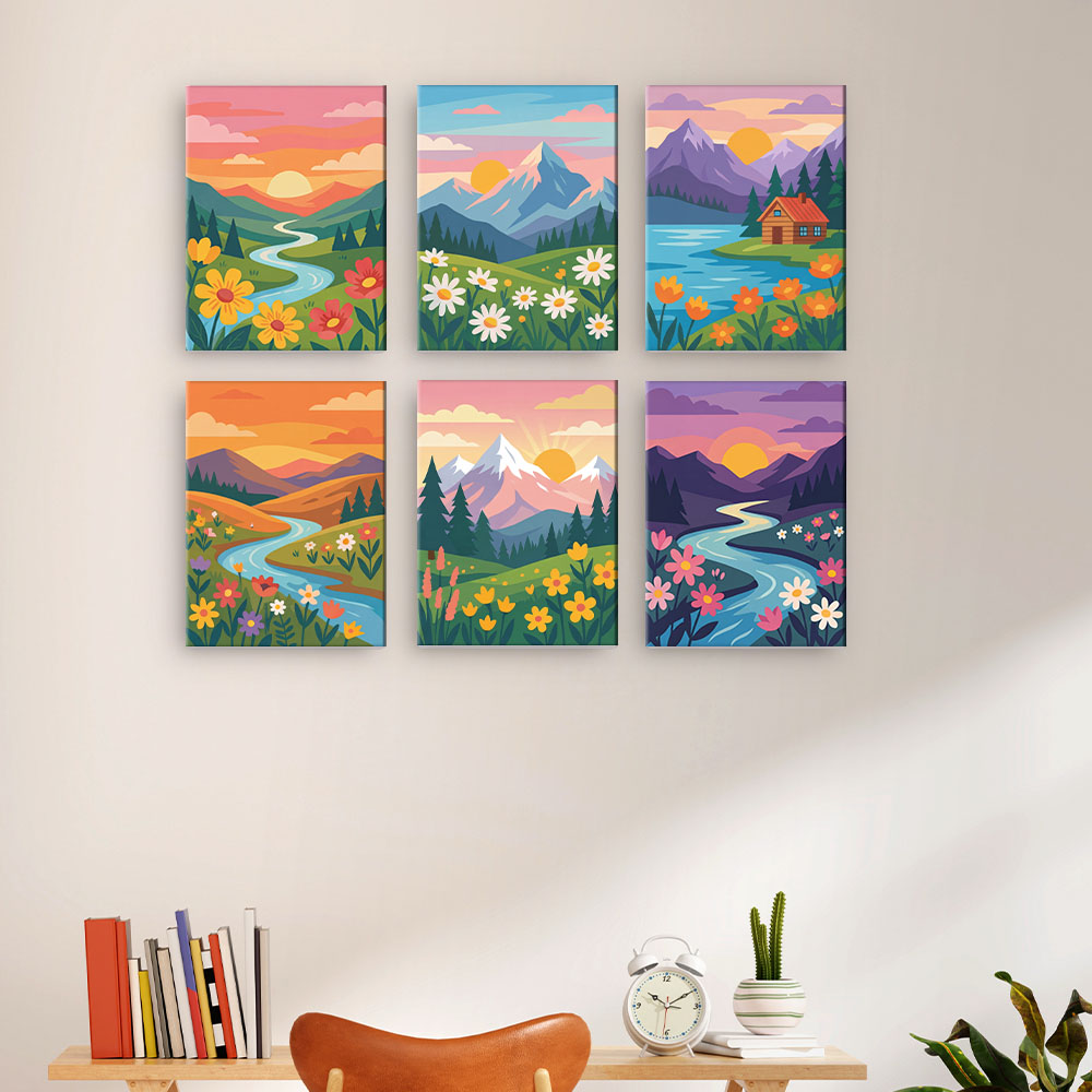 Montagne e fiori - Dipingere con i Numeri