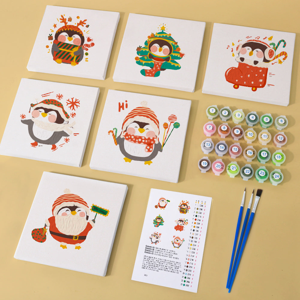 Pinguino di Natale - Dipingere con i Numeri