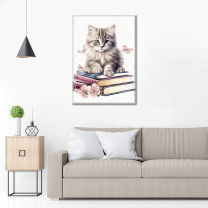Clipart di gatti con libri- Dipingere con i Numeri