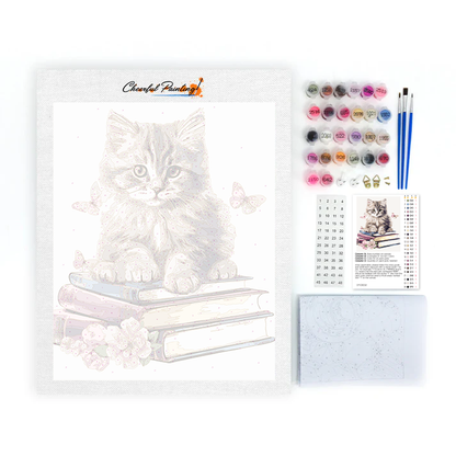 Clipart di gatti con libri- Dipingere con i Numeri