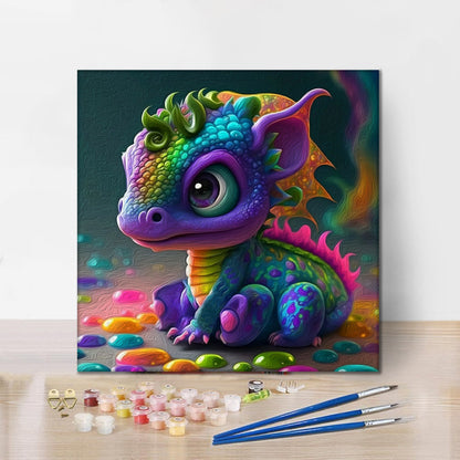 Piccolo drago carino - Dipingere con i Numeri