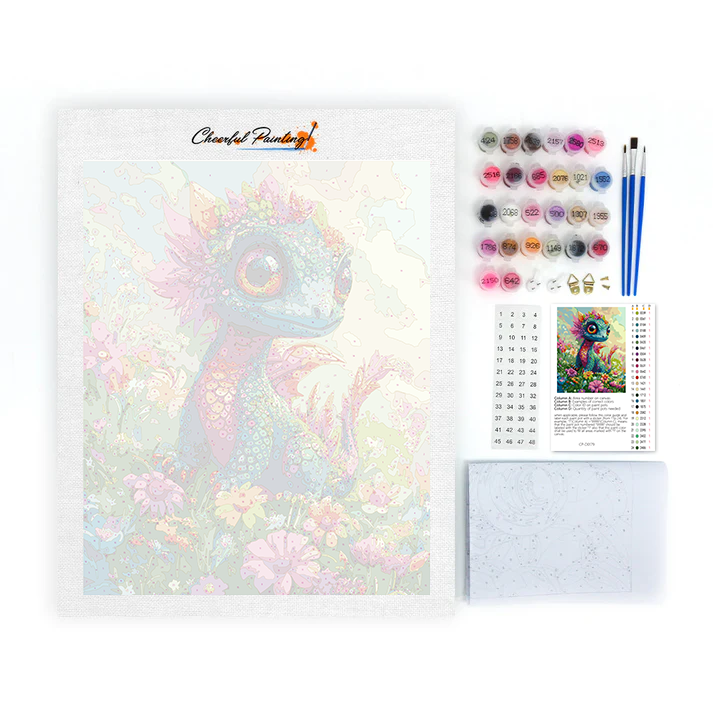 Drago arcobaleno in fiore - Dipingere con i Numeri