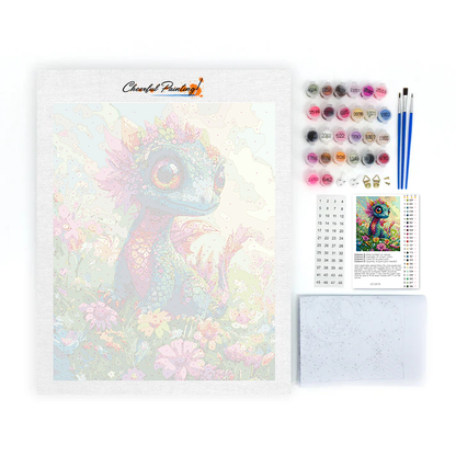 Drago arcobaleno in fiore - Dipingere con i Numeri