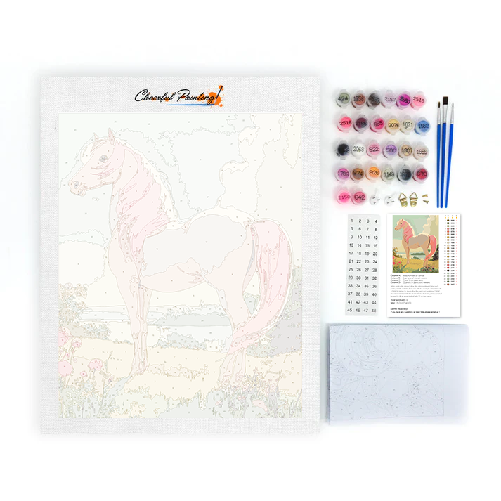 Cavallo rosa che guarda l'orizzonte - Dipingere con i Numeri