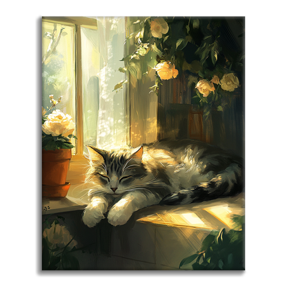 Gatto Sonnecchiante - Dipingere con i Numeri