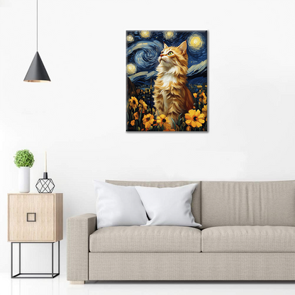 Gatto Notte Stellata - Dipingere con i Numeri