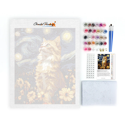 Gatto Notte Stellata - Dipingere con i Numeri