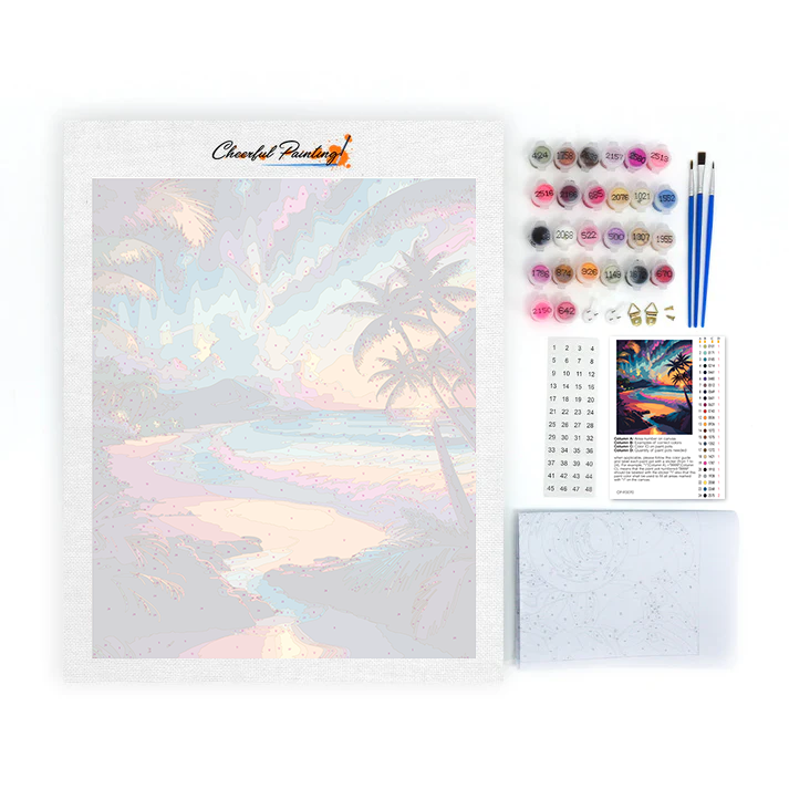Spiaggia Synthwave - Dipingere con i Numeri
