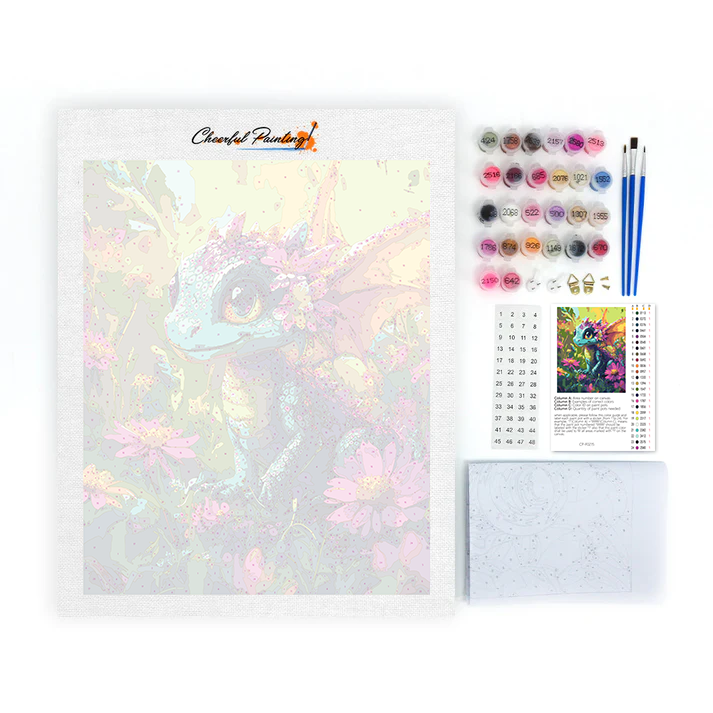 Drago colorato tra i fiori - Dipingere con i Numeri