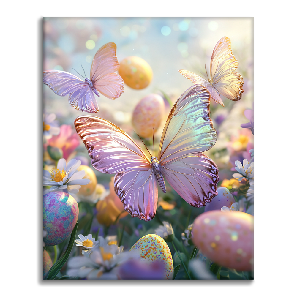Farfalle e Uova di Primavera - Dipingere con i Numeri