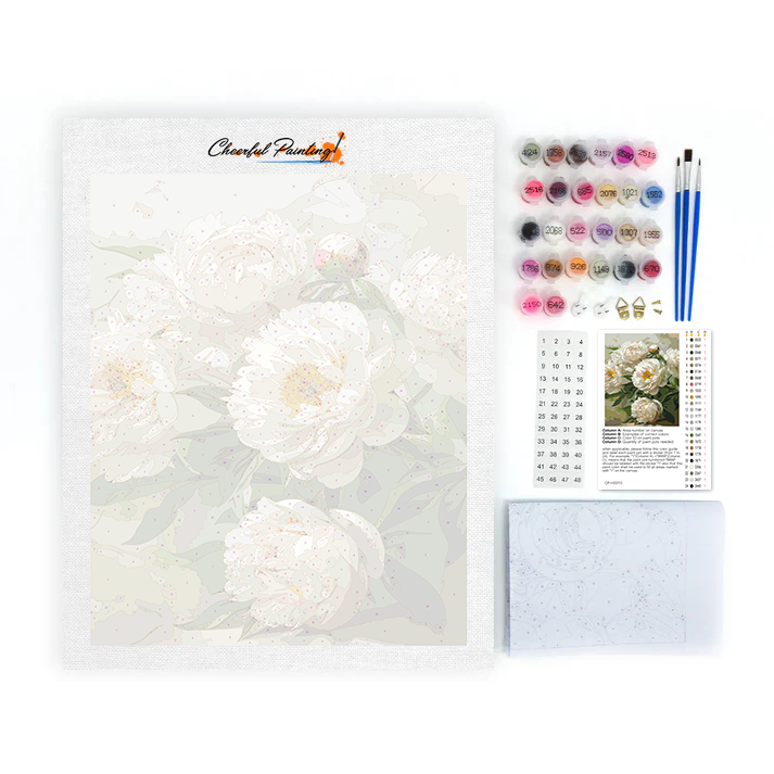 Peonie bianche - Dipingere con i Numeri