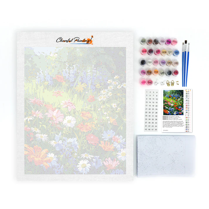 Mural di fiori acquerellati - Dipingere con i Numeri