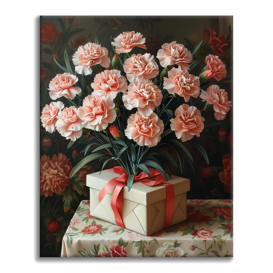 Garofano con regalo – Dipingi con i numeri