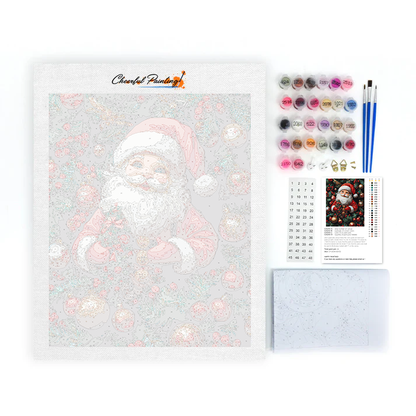 Babbo Natale tra le decorazioni - Dipingere con i Numeri