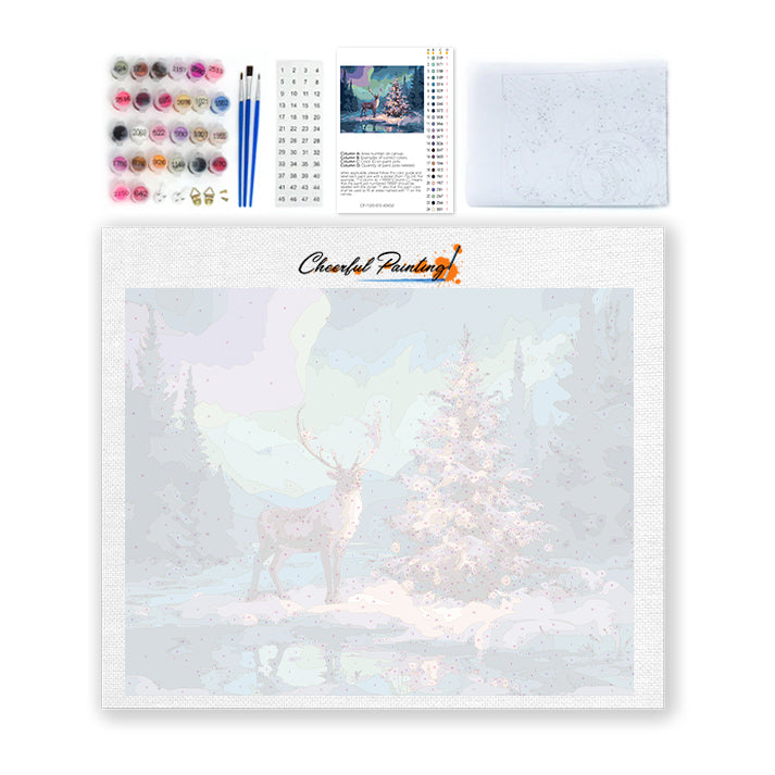 Renna e albero di Natale – Dipingere con i Numeri