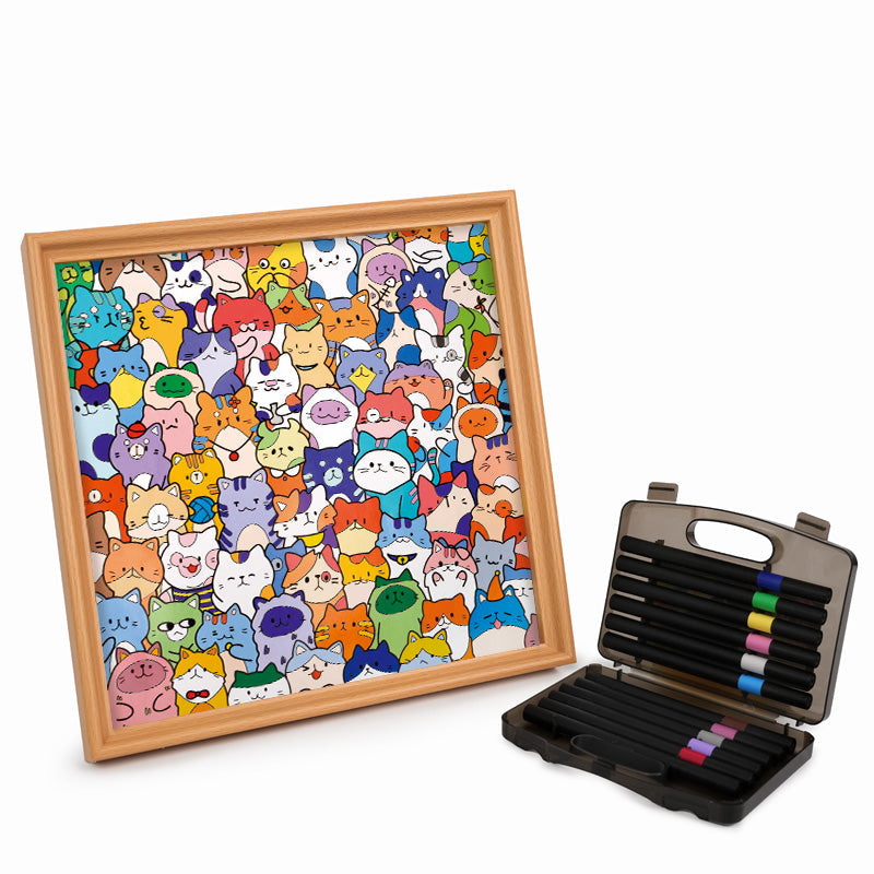 Little Kitties - Puzzle in legno da colorare