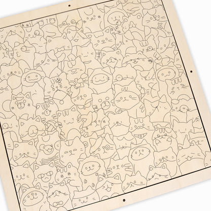 Little Kitties - Puzzle in legno da colorare