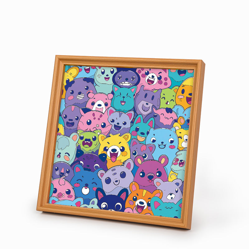 Beastly bunch - Puzzle in legno da colorare