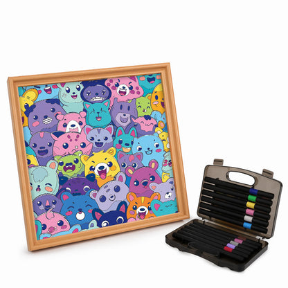 Beastly bunch - Puzzle in legno da colorare