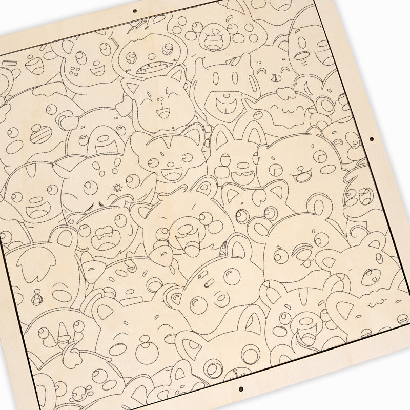 Beastly bunch - Puzzle in legno da colorare