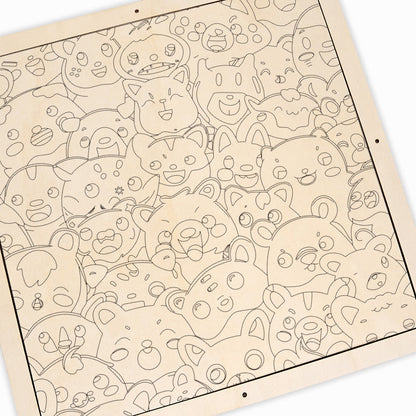 Beastly bunch - Puzzle in legno da colorare