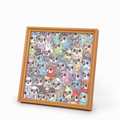 Parrocchetto ondulato - Puzzle in legno da colorare