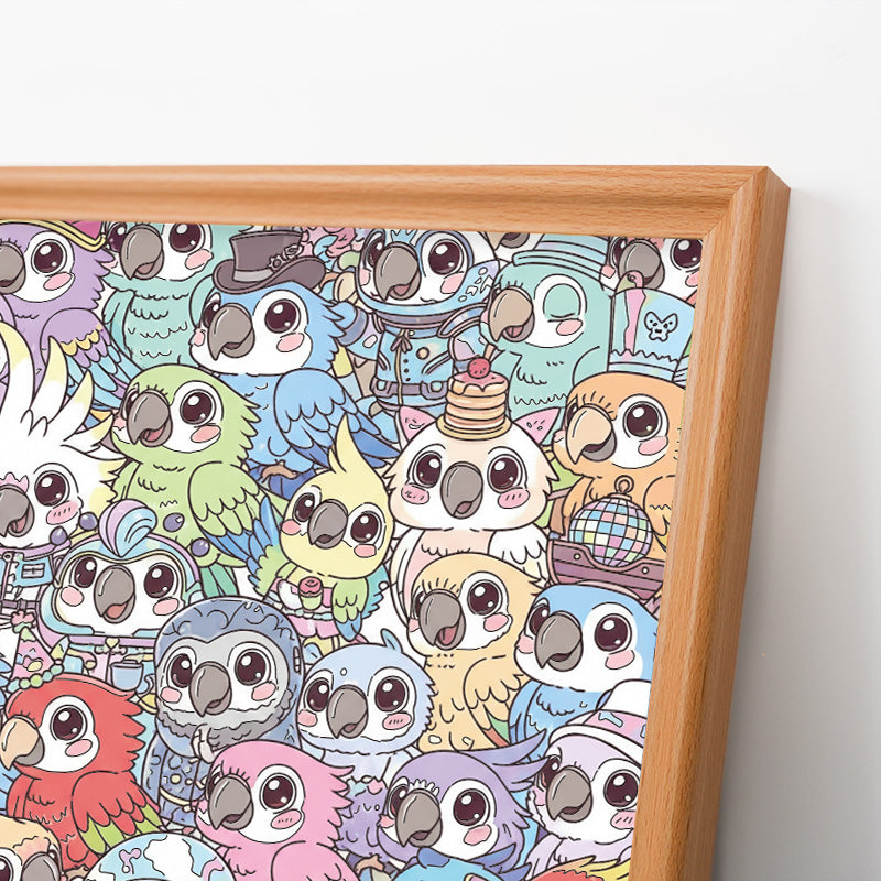 Parrocchetto ondulato - Puzzle in legno da colorare