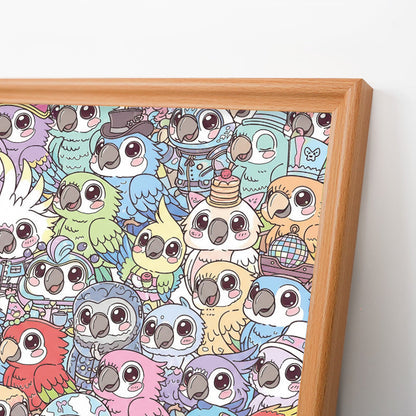 Parrocchetto ondulato - Puzzle in legno da colorare