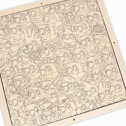 Parrocchetto ondulato - Puzzle in legno da colorare