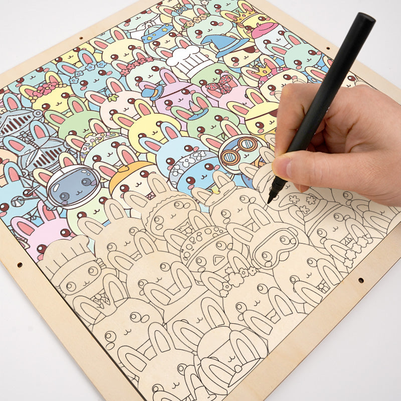 Coniglietto - Puzzle in legno da colorare