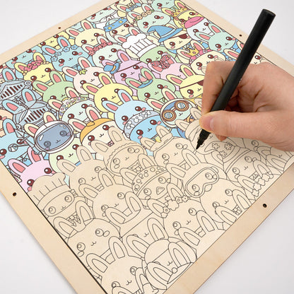 Coniglietto - Puzzle in legno da colorare