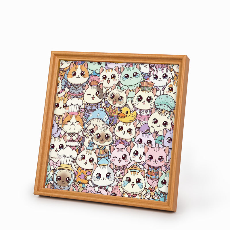 Gatto - Puzzle in legno da colorare